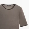 T-Shirt aus Wollmischung mit Kontrastdetail T-Shirt aus Wollmischung mit Kontrastdetail