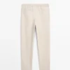 Total Look-Leinenhose mit Taillendetail Total Look-Leinenhose mit Taillendetail