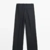Weit geschnittene Leinen-Hose mit Nadelstreifen Weit geschnittene Leinen-Hose mit Nadelstreifen