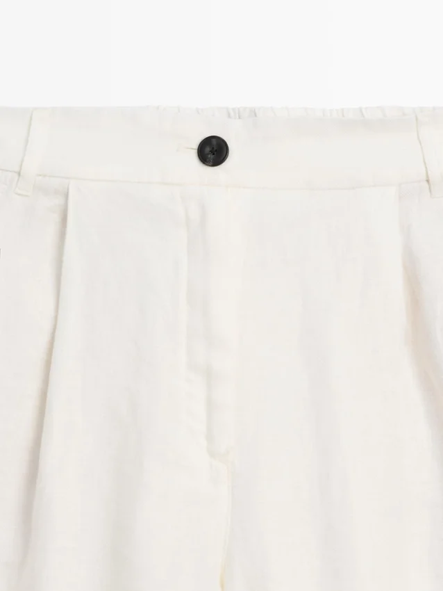 Weite Hose aus 100 % Leinen mit Gummizug Weite Hose aus 100 % Leinen mit Gummizug